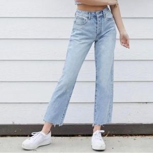 Brandy Melville Straight Leg Raw Hem Jeans
